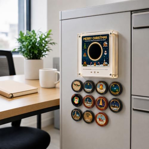 WMFASBAG Magnetische Vinyl-Musikbox Weihnachtsmusik für den Kühlschrank