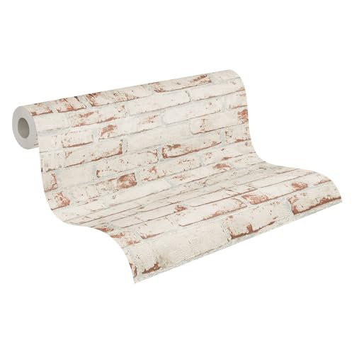 A.S. Création Vliestapete 10,05 m x 0,53 m in urbaner Ziegelwand-Optik - Rot, Braun, Beige - Tapete mit 3D-Steinoptik Made in Germany - 907813