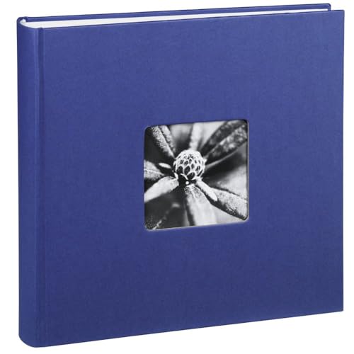 Hama Fotoalbum Jumbo 30x30 cm (Fotobuch mit 100 weißen Seiten, Album für 400 Fotos zum Selbstgestalten und Einkleben) blau