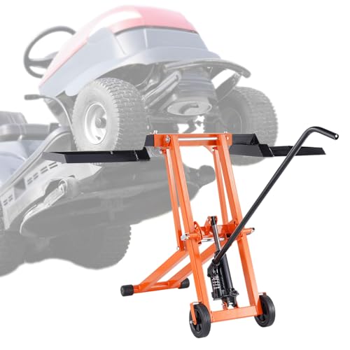 VEVOR Rasenmäherlift mit hydraulischem Wagenheber, 225 kg Tragkraft, Rasenmäherlift aus massivem Karbonstahl, Verstellbarer beweglicher Rasenheber für Aufsitztraktoren und Zero-Turn-Rasenmäher