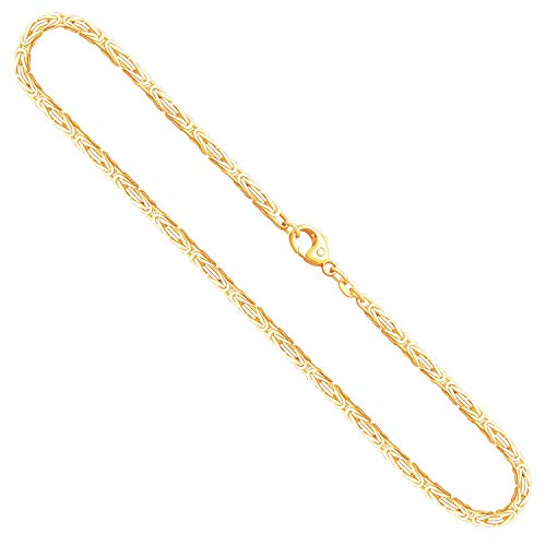 EDELIND Königskette Gold 2.3 mm - Goldkette Herren Echtgold 585 | Kette mit Stempel | Halskette mit Karabinerverschluss, Länge 100 cm, Gewicht ca. 44.4 g.