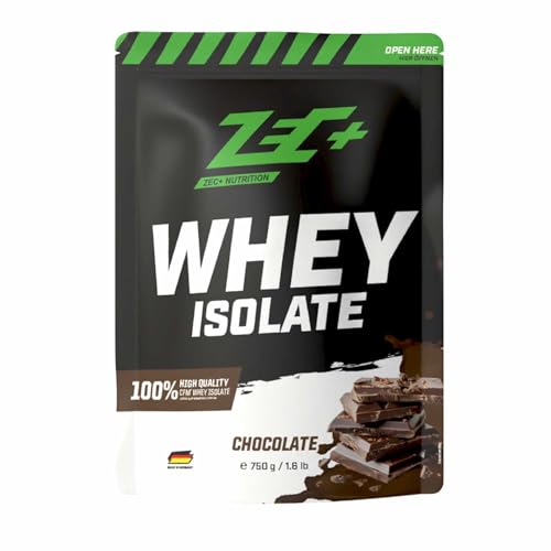 ZEC+ WHEY ISOLATE - Fettarmes Eiweißpulver aus reinem Molkenprotein, laktosearmer Eiweißshake - Made In Germany - 750g, Schokolade