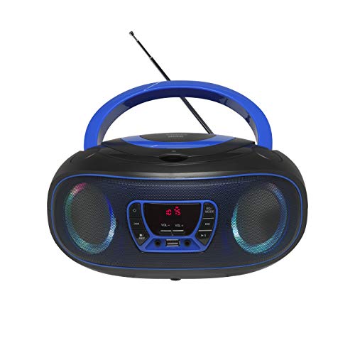 DENVER TCL-212BT Bluetooth Boombox mit Top-Loading CD-Player, USB MP3-Wiedergabe, FM-Radio, AUX und 2x2W RMS