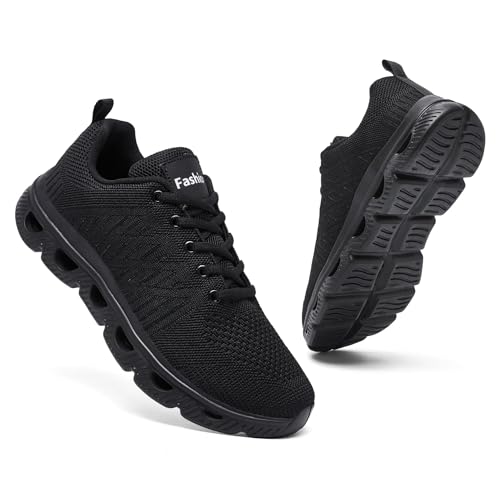 CYRUWOSH Herren Schuhe Sneaker Turnschuhe Sportschuhe Laufschuhe Straßenlaufschuhe Tennis Fitness Jogging Walkingschuhe Leichtgewichts Atmungsaktiv Freizeit Schuhe Schwarz 42