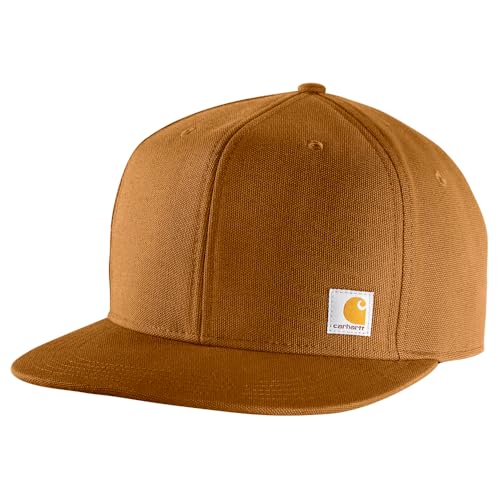 Carhartt Herren Firm Duck Flat Brim Cap, Braun Brown, Einheitsgröße