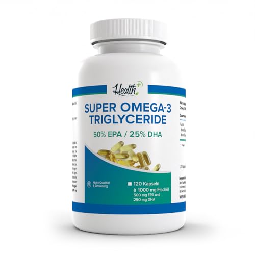 Zec+ Health+ Super Omega 3 Triglyceride Fischöl - 120 Kapseln mit wertvollen Omega-3-Fettsäuren, mit EPA und DHA, Made in Germany