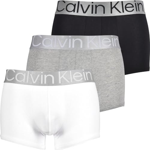 Calvin Klein Herren Boxershorts Trunks aus Baumwolle mit Stretch, Mehrfarbig (Black/White/Grey Heather), S