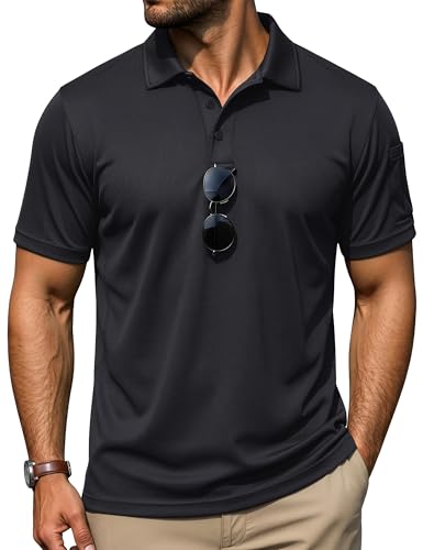 TACVASEN Herren Poloshirts Kurzarm Atmungsaktiv Tennis Polo Sport T-Shirts