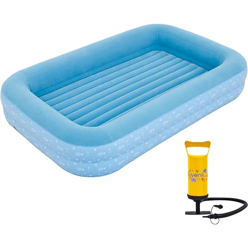 AVENLI Luftmatratze Luftbett Kinderbett mit Pumpe für 1 Kind 172x112x30cm aufblasbare Matratze Gästebett weiche Liegefläche mit beflockter Oberfläche Reise-Bett für Camping & Zuhause