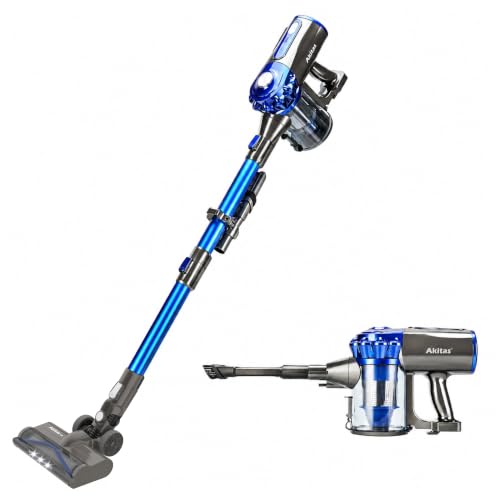 Akitas V8 3in1 Akku Staubsauger Kabellos Hand und Vertikal Leicht 22,2 V 150 W Wiederaufladbarer Lithium-Akku für Böden, Teppiche, Tierhaare