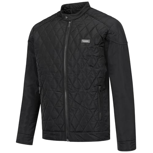FALKENSTEJN Steppjacke Ilian für Frühling & Herbst – stilvoll, funktional & hochwertig Herren Übergangsjacke (DE/NL/SE/PL, Alphanumerisch, XXL, Regular, Regular, Schwarz)