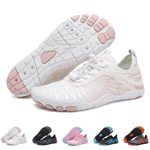 Barezoey Barfußschuhe Damen Barfuss schuhe Herren Wasserschuhe Gesunde & Bequeme Walkingschuhe Aquaschuhe Strandschuhe Breiter Zehenbox Schwimmschuhe Traillaufschuhe Fitnessschuhe Barefoot Shoes Women