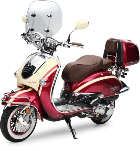 Burnout Motorroller EasyCruiser Artemis 125 ccm 85 km/h Retro Rot/Beige
