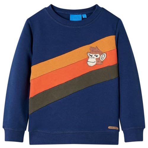 vidaXL Kinder Sweatshirt Pullover Pulli Langarm Rundhalsausschnitt Marineblau 104