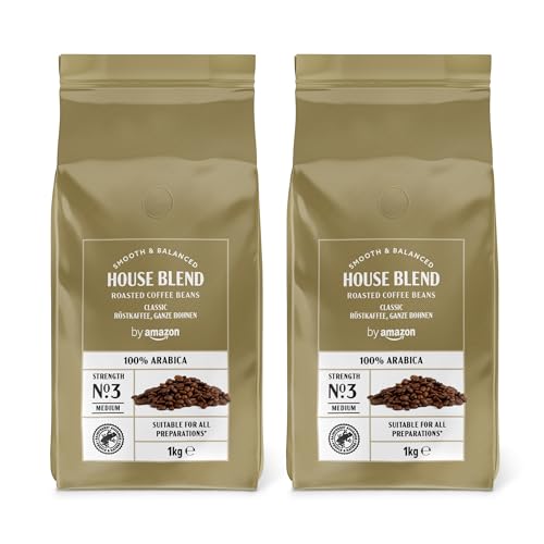 by Amazon Kaffeebohnen, Mittlere Röstung, 100% Arabica, Amaretto, 2kg (2 Packungen mit 1kg)