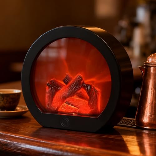 Led Kamin, Kamin Lamp Touch-Bedienung, Elektrische Kamine Mit Flammeneffekt, Deko Kaminfeuer, Kaminfeuer Simulation Für Indoor Outdoor Eingangsbereich Terrasse Schlafzimmer, 20 x 9.5 x 18.5 cm