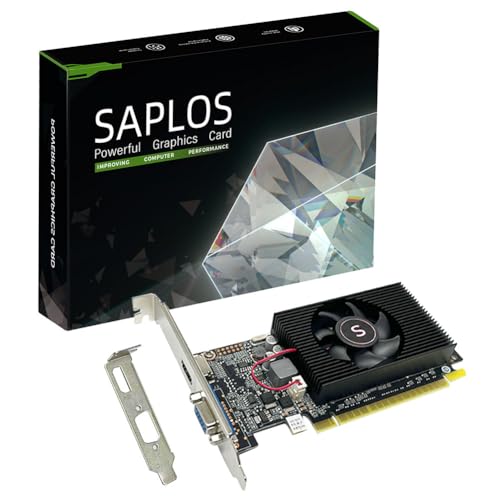 SAPLOS Geforce GT 610 Grafikkarte, 2GB DDR3 64-bit, VGA HDMI, Low Profile grafikkarte, PCI Express x16, DirectX 11