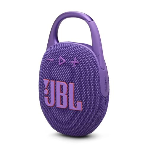 JBL Clip 5, Tragbare Bluetooth-Lautsprecher-Box, Lila | JBL Pro Sound, tiefem Bass und Playtime-Boost-Funktion, Wasserfest und Staubfest, 12 h Laufzeit