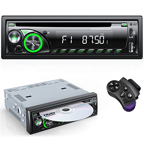 Autoradio Bluetooth mit CD DVD Player, Wistrue RDS/FM/AM Autoradio 1DIN,7 Farben Radio mit 2 USB SD/AUX/Lenkradfernbedienung,MP3 Player