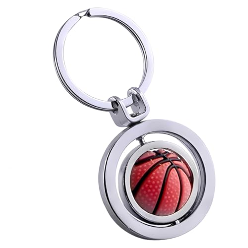 GONZTEL 1 Stück Rotatable Basketball Keychain in 3D Design, Sport Gift Idea (Keychain Basketball)
