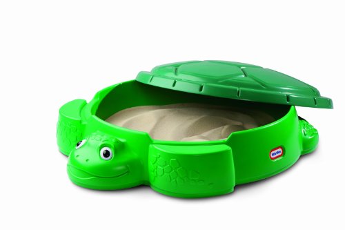 Little Tikes Schildkröten Sandkasten - Sicheres & Tragbares Sommerspielzeug, Planschbecken und Aufbewahrungsbox für Draußen - Fördert kreatives Spielen - Gartenspielzeug für Kinder ab 12 Monaten