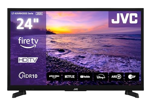 JVC Fernseher 24 Zoll Fire TV HD-Ready Smart TV HDR Fernseher mit Alexa Sprachsteuerung und Triple Tuner, LED TV LT-24VRH3555 (2026)