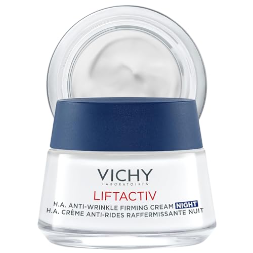VICHY Anti-Falten straffende Nachtcreme, Aufpolsternd und regenerierend, Verfeinert Hautstrukturen, Mit probiotischen Extrakten, Vitamin C und Hyaluron, Liftactiv Supreme, 50 ml