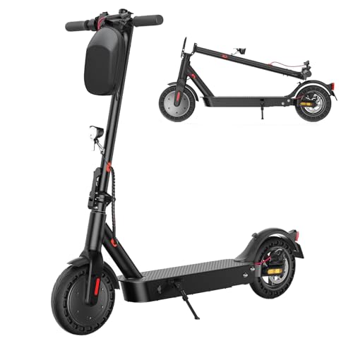 E Scooter mit Straßenzulassung, 10 Zoll Elektroroller 500W Peak, Max 45km Reichweite, Doppelbremse&Stoßdämpfung, APP-Verbindung, 3s Klappbar LED-Licht & Reflektoren E Roller für Erwachsene