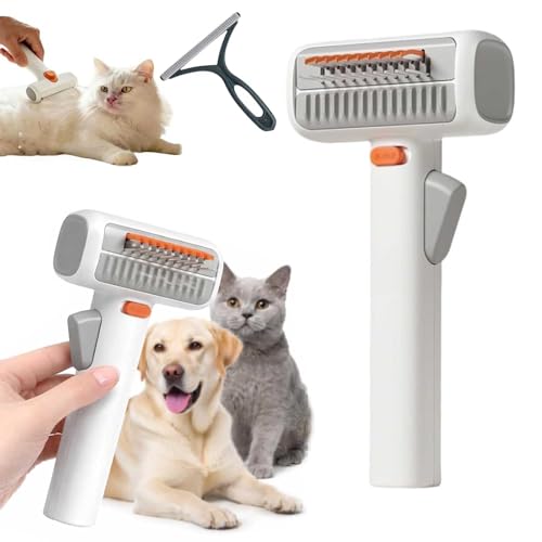 2-in-1-Pflegekamm für Haustiere: Selbstentwirrender Kamm, Entfilzungsbürste für Katzen und Hunde, Unterfellkamm, sanfter Unterfellkamm, Bürste für langes und kurzes Fell,entfernt Verfilzungen (1pc)