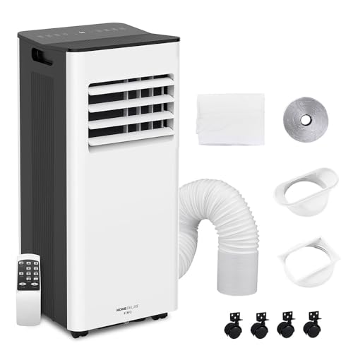 Mobile Klimaanlage 9000 BTU mit Abluftschlauch | 3-in-1 Mobiles Klimagerät | Leiser Betrieb | Digitaldisplay, App und Fernbedienung | Fenster-Installationsset | Timerfunktion | Für Räume bis 30 m²