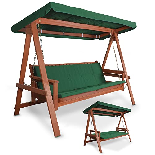 HECHT Hollywoodschaukel Baharu Lux Garten-Schaukel Meranti-Holz 4-sitzer (ca. 235 x 120 x 178 cm (BxTxH))