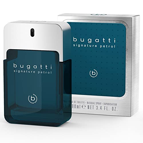 bugatti signature petrol Parfüm Herren 100ml I frisches Eau de Toilette mit zitrischem, aquatischem Duft I Parfüm zu jedem Anlass und Gelegenheit I Parfum Herren I frisch, würzig, mystisch