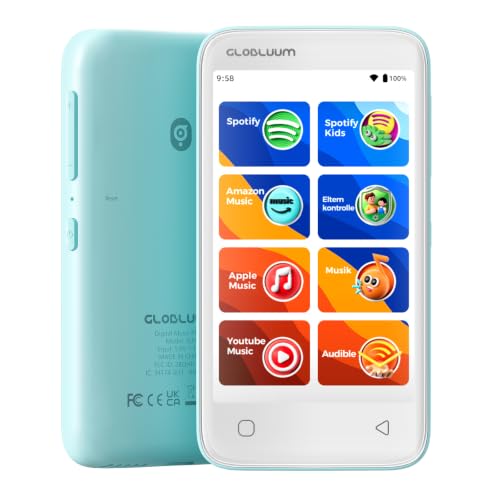 MP3-Player für Kinder, Kindersicherung, 16GB, unterstützt Spotify und Audible, Bluetooth und WLAN (Minzgrün) DE
