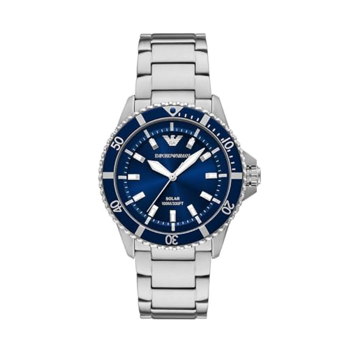 Emporio Armani Herren 42MM Silberfarbene Edelstahluhr, AR11697