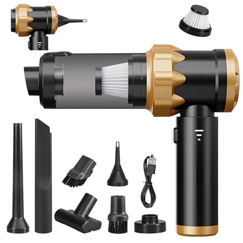 Grixz Handstaubsauger, 26000PA Handstaubsauger Akku Kabellos, 4-in-1 Autostaubsauger mit Bürstenlosem Motor, 3 Stufen Mini Staubsauger per Auto, Haus, Küche, Tierhaare