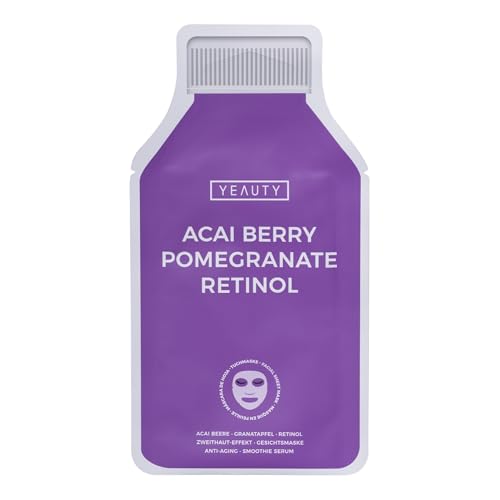 YEAUTY Smoothie Tuchmaske Acai Berry - Gesichtsmaske mit Retinol &