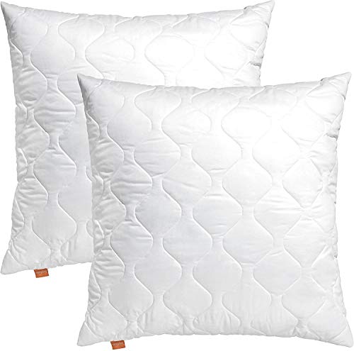 sleepling Kopfkissen 80x80 cm 2er Set, Allergiker Kissen, waschbar, Made in EU, Ökotex, großes Schlafkissen 80 x 80, Bettkissen, Pillow, 2 Stück, Komfort 100