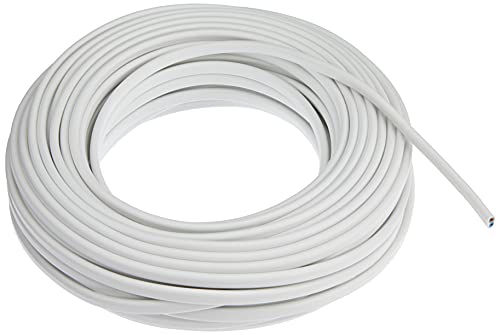 Electraline Kabel H03VVH2-F, PVC, Weiß, 2x0.75 mm, 20 m, für Lampen und Leuchten