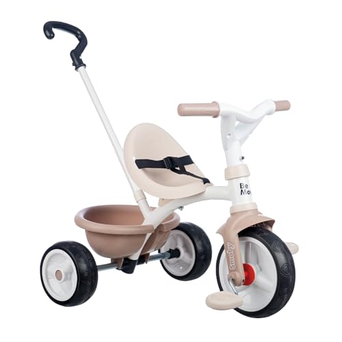 Smoby - Be Move Beige - Kinderdreirad mit Schubstange, Sitz mit Sicherheitsgurt, Metallrahmen, Pedal-Freilauf, für Kinder ab 15 Monaten