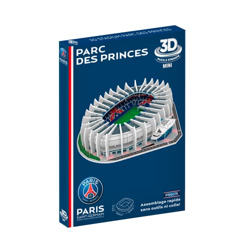 Megableu Mini-Puzzle 3D Princes PSG – Modell Stade Paris Saint-Germain – 3D-Puzzle für Kinder ab 7 Jahren – 52 Teile ohne Klebstoff – Format zum Zusammenbauen 17,5 x 15,6 x 3,7 cm