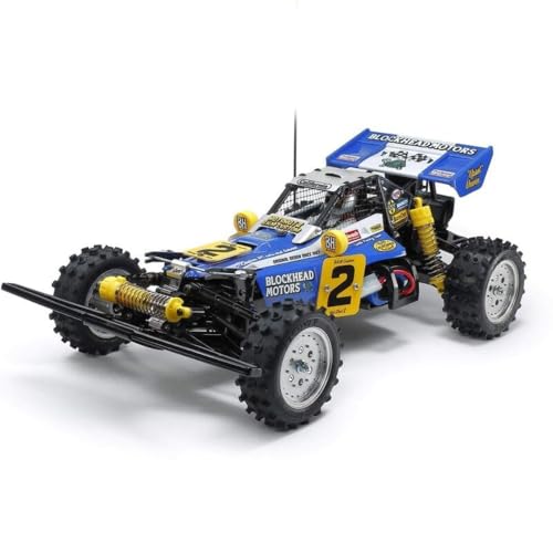 Tamiya 58710 1:10 RC Hotshot II Blockhead Motors - ferngesteuertes Auto, RC Fahrzeug, Modellbau, Bausatz zum Zusammenbauen, Hobby, Basteln, Hellblau