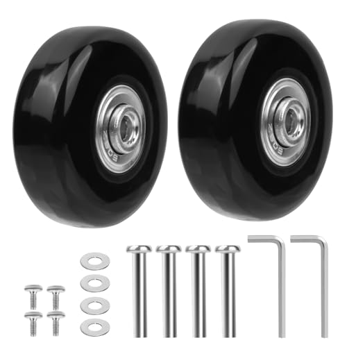 2 Stück Kofferrollen Ersatzrollen 50mm x 18mm, Koffer Ersatzrollen Koffer Rollen Ersatzteile, Gepäck Koffer Ersatzräder, Gummi Ersatz Rollen für Gepäck Gepäckkoffer Trolleys Ersatzrad Ersatz Wheels