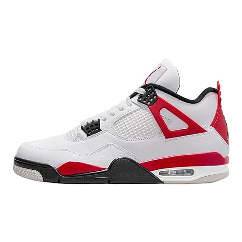 Nike DH6927-161 11 Air Jordan 4 Retro-Sneaker für Herren, Weiß/Feuerrot-Schwarzer Zement , 45 EU