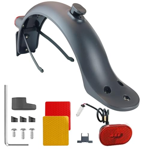 Baisirui Hinteres Schutzblech Kompatibel für E Scooter Xiaomi M365 1S Pro 2 mi 3 Essential Elektroroller Ersatzteil, Schutzblech + Metallhalterung (Schwarz 2)