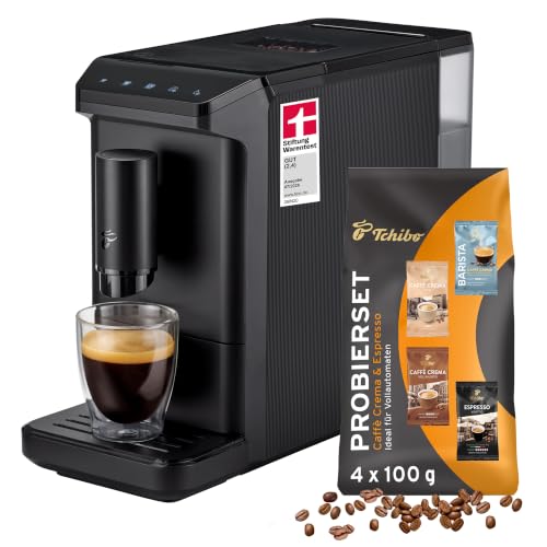 Tchibo Kaffeevollautomat Esperto mini, Schwarz, Kaffeeprobierset gratis