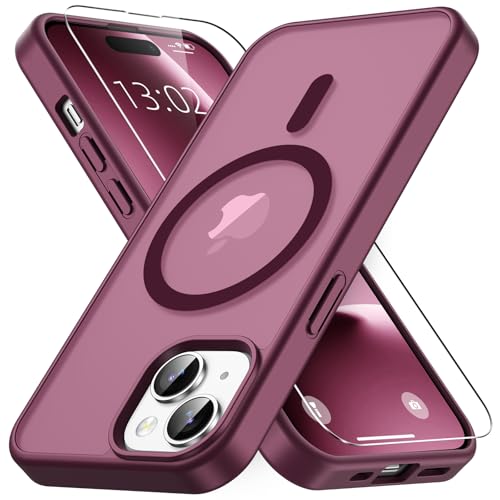 Vansdon Magnetisch für iPhone 15 Hülle-Weinrot