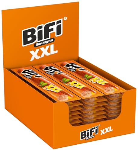 BiFi Original XXL Salami Sticks – 30er Pack (30 x 40g) – Wurst Snack To Go - Luftgetrocknet Fleisch & Wurstwaren Paket - Salami mit Pfeffer, Koriander und Knoblauch - Ideale Knabberbox - Wurstpaket