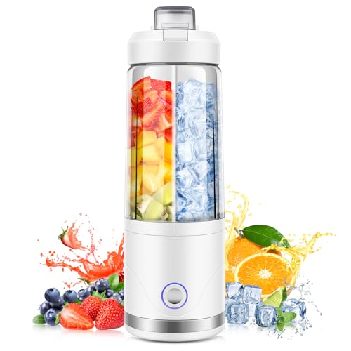 FILINK Tragbarer Mixer und Smoothie Maker to go, 650ml Abnehmbarer Behälter, 4000mAh Kabellos & Wiederaufladbar über USB-C, Zerkleinert Eis & Obst, Mini Mixer für Fitnessstudio, Büro, Reisen, Camping