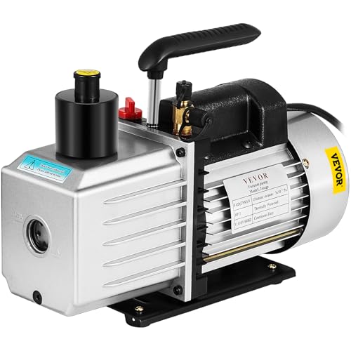 VEVOR Vakuumpumpe 8 CFM 3/4 HP Zweistufige Klimaanlagen-Vakuumpumpe 220V 0,3 PA Ultimatives Vakuum Kältemittel HVAC Werkzeug für Automobile Reparatur Vakuum Evakuierung