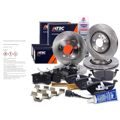 ATEC Germany Bremsenset inkl. Bremsscheiben Vorne Ø 280 mm Belüftet + Hinten Ø 230 mm Voll + Bremsbeläge Vorne & Hinten